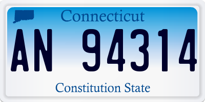 CT license plate AN94314