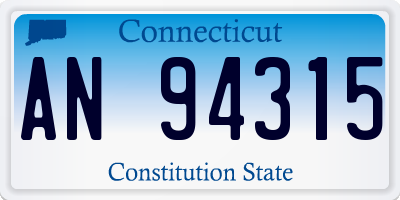 CT license plate AN94315