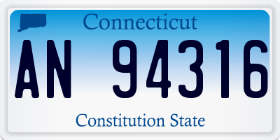 CT license plate AN94316