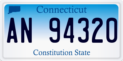 CT license plate AN94320