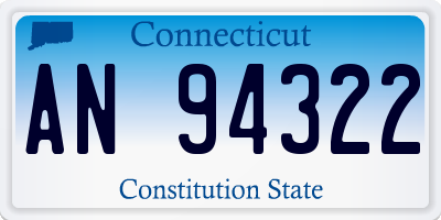 CT license plate AN94322