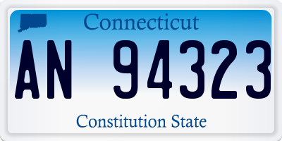 CT license plate AN94323