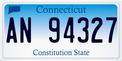 CT license plate AN94327