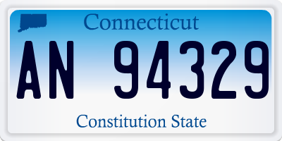 CT license plate AN94329