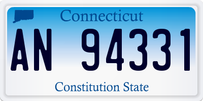 CT license plate AN94331