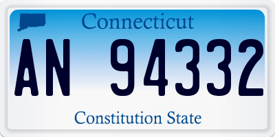 CT license plate AN94332