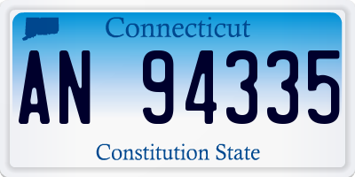 CT license plate AN94335