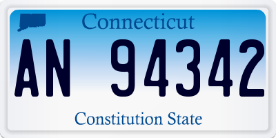 CT license plate AN94342