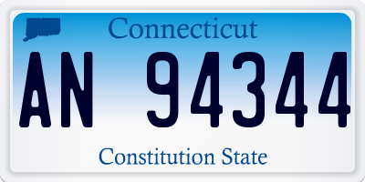 CT license plate AN94344