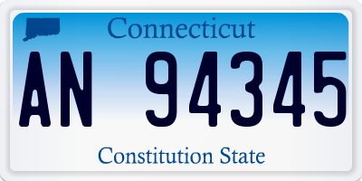 CT license plate AN94345