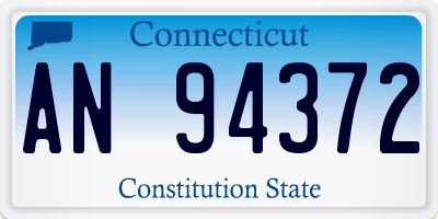 CT license plate AN94372