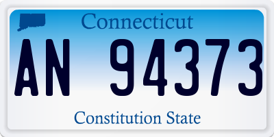 CT license plate AN94373