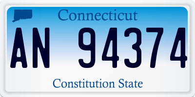 CT license plate AN94374