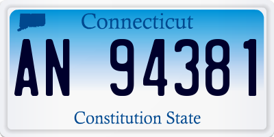 CT license plate AN94381