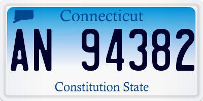 CT license plate AN94382