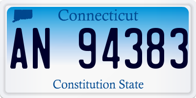 CT license plate AN94383