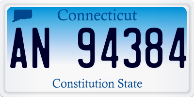 CT license plate AN94384