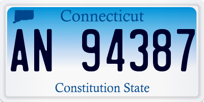 CT license plate AN94387