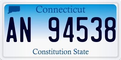 CT license plate AN94538
