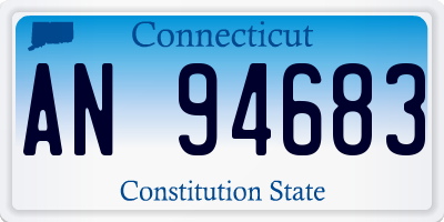 CT license plate AN94683