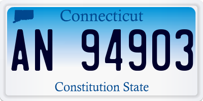 CT license plate AN94903