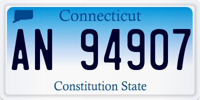 CT license plate AN94907