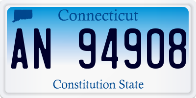 CT license plate AN94908
