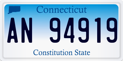 CT license plate AN94919