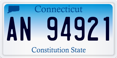 CT license plate AN94921