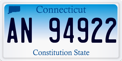 CT license plate AN94922