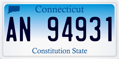 CT license plate AN94931