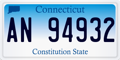 CT license plate AN94932