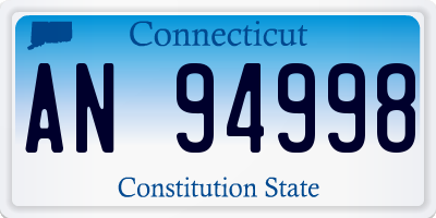 CT license plate AN94998