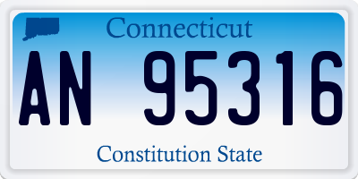 CT license plate AN95316