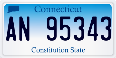 CT license plate AN95343