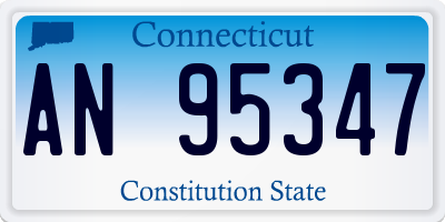 CT license plate AN95347