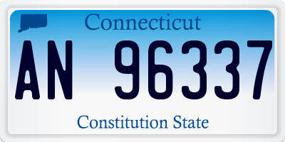 CT license plate AN96337