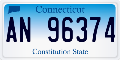 CT license plate AN96374
