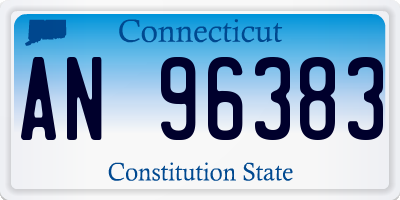 CT license plate AN96383