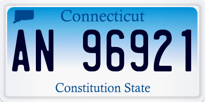 CT license plate AN96921
