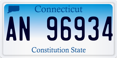 CT license plate AN96934