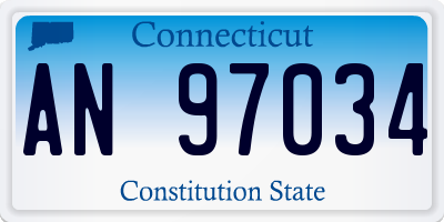 CT license plate AN97034