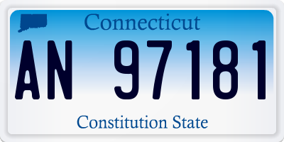 CT license plate AN97181