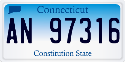 CT license plate AN97316