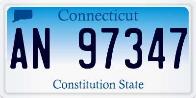 CT license plate AN97347