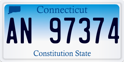 CT license plate AN97374