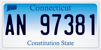 CT license plate AN97381