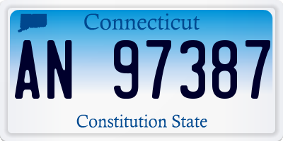 CT license plate AN97387