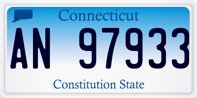 CT license plate AN97933