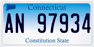 CT license plate AN97934